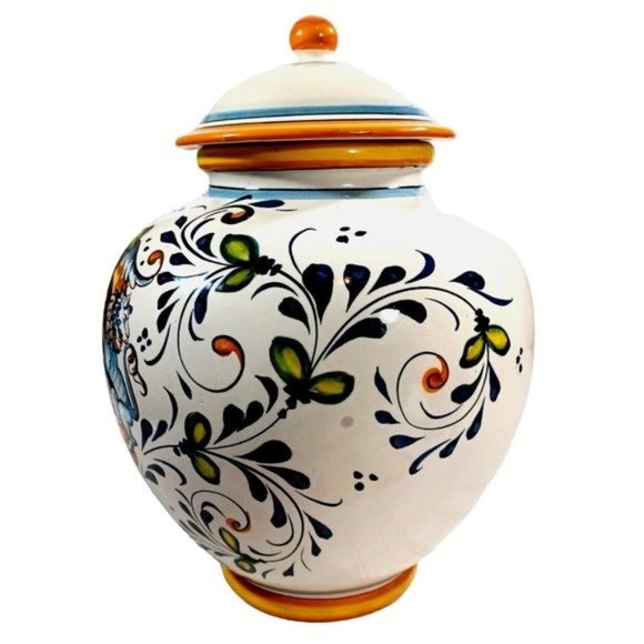 Intrada Toscana Lion Fleur de Lys Crest Cookie Biscotti Jar Vase … - Picture 6 of 14